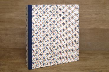Folder blue red Ferdl linen edges